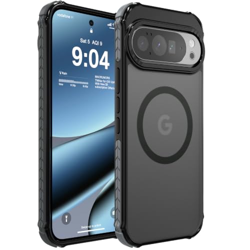 DEERLAMN Strong Magnetic Case for Google Pixel 10 Pro XL 6.8-Inch,Compatible with Magsafe,Military Grade Drop Protection,Translucent Matte Shockproof Protective Phone Cover, Frosted Black - color: Black, size: For Pixel 10 Pro XL/11-Pro-XL-6.8-Inch