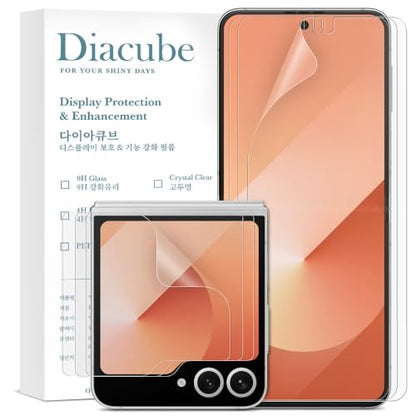 [3+3] For Samsung Galaxy Z Flip 7 FE, EPU+TPU Anti-Glare Matte Screen Protector, 3 Pack Full Covered Inside + 3 Pack Outer Film, Anti-Fingerprint, Self-Healing, Easy Installation with Alignment Tool - size: Galaxy Z Flip 7 FE