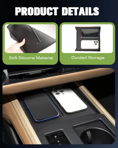 Compatible with 2026 Lexus ES Center Console Wireless Charging Mat Silicone Pad, Non-Slip Protective Pad for 2026 ES Hybrid Accessories (350h/350e/500e) Phone Tray | Prevent Scratches | Durable, Black - color: 2026 ES Wireless Charging Mat