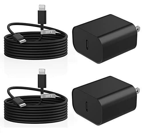 iPhone 14 13 Charger Fast Charging 10 FT, 20W USB C Charger Block & Cable - color: Deep Black