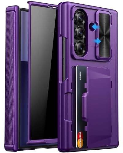 for Samsung Z Fold 7 Case with Privacy Screen Protector, Dark Purple - color: Dark Purple-Y