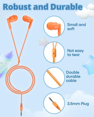 10 Pack Classroom Earbuds for Kids, Affordable in-Ear with 3.5mm Jack, Student Headphones for Children Boys Girls Toddler Adult - size: 10 Pack