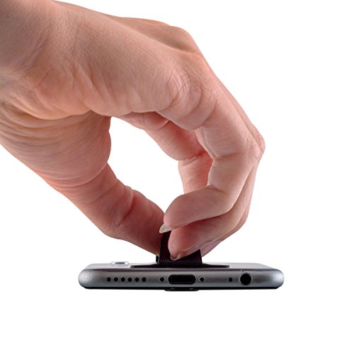 kwmobile Smartphone Elastic Slim Finger Grip - Phone Holder Strap for One-Handed Use - Universal Adhesive Strap for Secure Holding of Mobile Phones