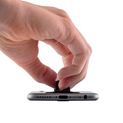 kwmobile Smartphone Elastic Slim Finger Grip - Phone Holder Strap for One-Handed Use - Universal Adhesive Strap for Secure Holding of Mobile Phones