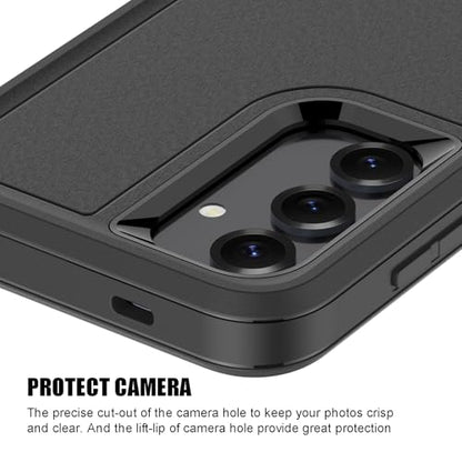 for Samsung Galaxy S26 Case, Heavy Duty Shockproof Phone Case with Built-in Kickstand + Screen Protector [Black/Black] - size: for Galaxy S26