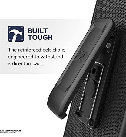 Encased DuraClip Designed for iPhone 13 Belt Clip Case (2021) Slim Phone Cover with Holster - Black - size: iPhone 13