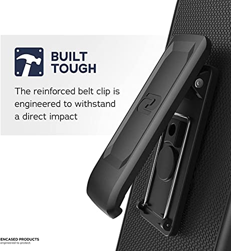Encased DuraClip Designed for iPhone 13 PRO Belt Clip Case (2021) Slim Phone Cover with Holster (Black) - size: iPhone 13 Pro