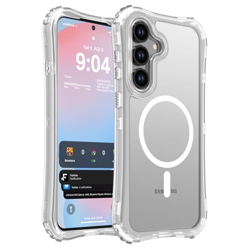 WRJ Magnetic Matte for Samsung Galaxy S26 FE Case,Samsung S25 FE Case [Fit for MagSafe][Military Grade Drop Protection] Translucent Shockproof Protective Phone Case-Clear - color: Clear, style: Matte