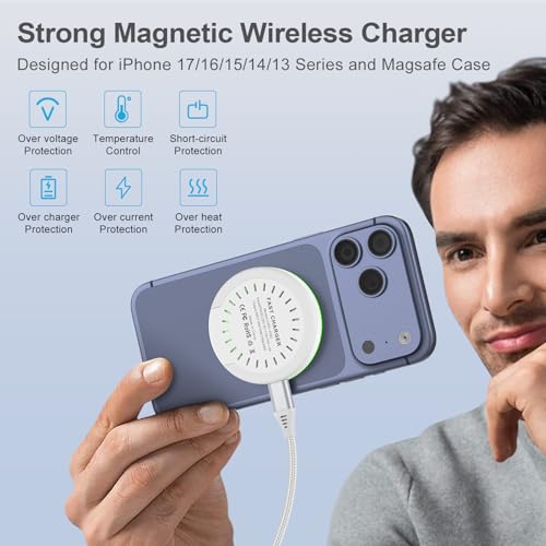 Super Fast Wireless Charger Pad Magnetic Charger for Samsung Galaxy S26 25W - color: White