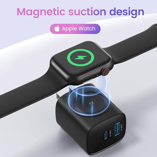 TOPADRE 20W Charger for Apple Watch,3-in-1 USB C Charger Block with Cable - color: Black-1pack with Cable