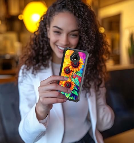 for Schok Volt Sv67q Sv67332 Case with Screen Protector, Military Grade Drop Protection, Dual Layer Hybrid Shockproof Protection TPU Phone Case for Schok Volt Sv67q, Three Sunflowers - color: Three Sunflowers