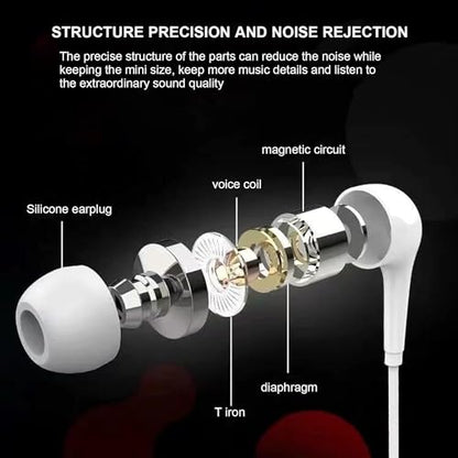 Jinshining Black Wired Earbuds Headphones- in-Ear Noise Rejection Universal 3.5mm Stereo Sport Headset with Mic for School Gaming Sports Music One Size,Headphones,Earbud Headphone
