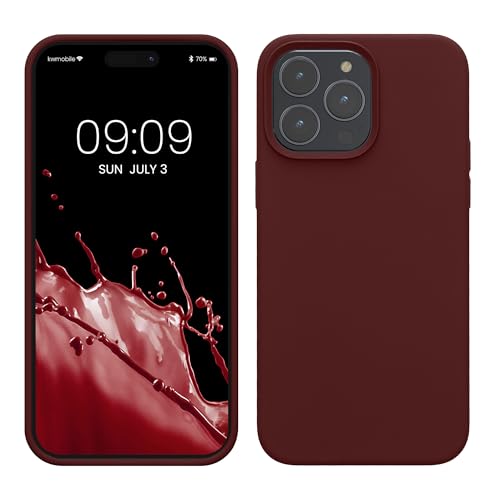kwmobile Case for iPhone 14 Pro Max Case - Slim Soft TPU Silicone Cover - Works with Wireless Charging - Bordeaux Violet - color: bordeaux violet, size: iPhone 14 Pro Max