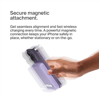 Belkin 5000mAh 7.5W MagSafe Power Bank with Kickstand - color: Purple