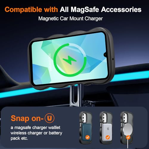 UEEBAI Magnetic for Samsung Galaxy A16 4G/5G Case, Compatible with MagSafe, Transparent Clear Wave Frame Design Soft Edge Cover Matte Shockproof Phone Case- Black - color: Black, size: Samsung Galaxy A16 4G/5G