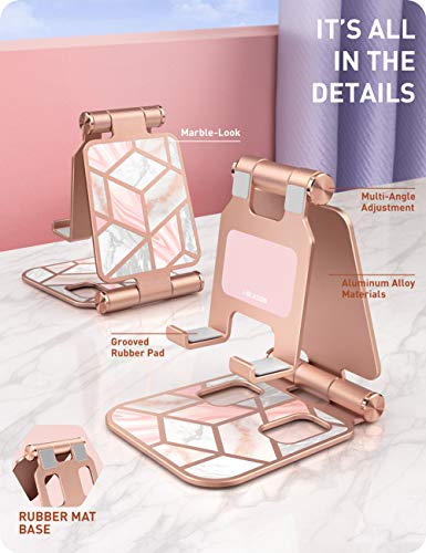 i-Blason Cell Phone Stand for Desk, Phone Holder fits All Phones, Marble - color: Marble