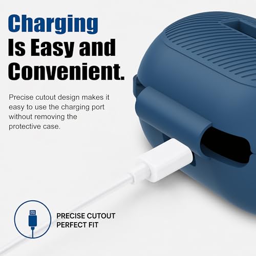 Case for Raycon Everyday Classic Headphones, Shockproof Soft Silicone Case for Raycon Earbuds Bluetooth Wireless, Ultra-Lightweight Protective Cover with Cleaning kit & Keychain, Blue - color: Blue