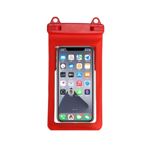 Waterproof Phone Pouch, IPX8 Waterproof Phone Case for iPhone 17/16/15/14 Pro Max, Cell Phone Dry Bag for Beach & Cruise Essentials, Touch Screen, Lanyard Included, (Fits Up to 7.5”)-Red - color: Red