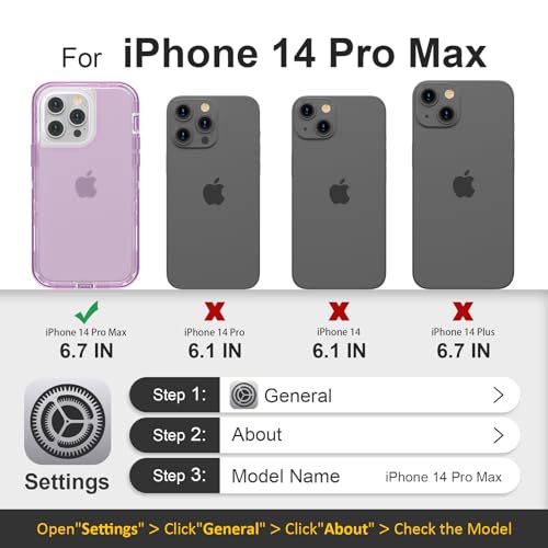 Follaroma for iPhone 14 Pro Max Case, Shockproof, Crystal Purple | Heavy Duty Shockproof Protection Phone Cases, Anti-Drop, Dual Layer Transparent Rugged Protective Cover, 6.7 inch - color: Purple, size: iPhone 14 Pro Max 6.7‘’