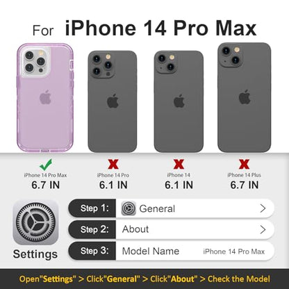 Follaroma for iPhone 14 Pro Max Case, Shockproof, Crystal Purple | Heavy Duty Shockproof Protection Phone Cases, Anti-Drop, Dual Layer Transparent Rugged Protective Cover, 6.7 inch - color: Purple, size: iPhone 14 Pro Max 6.7‘’