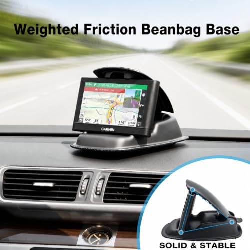APPS2Car Weighted Beanbag GPS Holder for Car Dashboard, Spring-Loaded Clamp