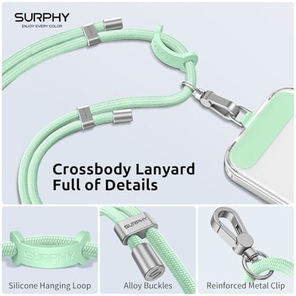 SURPHY Phone Lanyard Crossbody, Phone Strap Crossbody with 2 Tether Tabs - color: Green