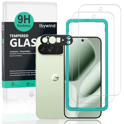 Ibywind For Google Pixel 10 Pro XL 5G 6.8"(2 Pack) Screen Protector,9H Hardness Tempered Glass,With 1Pc Camera Lens Protector,Easy to Install - size: Pixel 10 Pro XL