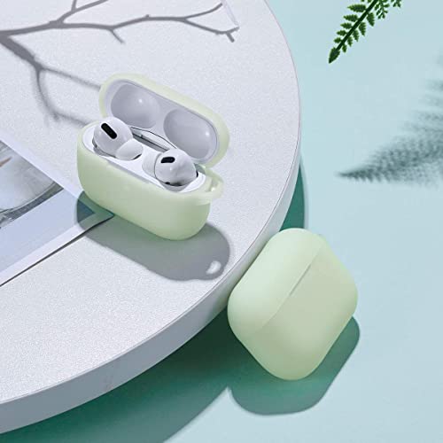 Lerobo for AirPod Pro Case, Silicone Cover with Keychain, Nightglow Green - color: Nightglow Green