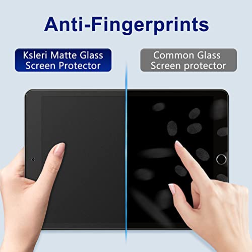 [2 Pack Matte Glass Screen Protector for iPad 10.2 inch(2021/2020/2019 Model, 9th/8th/7th Generation) Anti-Glare Anti-Fingerprint Tempered Glass Film with Alignment Frame - size: iPad 10.2"