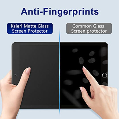 [2 Pack Matte Glass Screen Protector for iPad 10.2 inch(2021/2020/2019 Model, 9th/8th/7th Generation) Anti-Glare Anti-Fingerprint Tempered Glass Film with Alignment Frame - size: iPad 10.2"