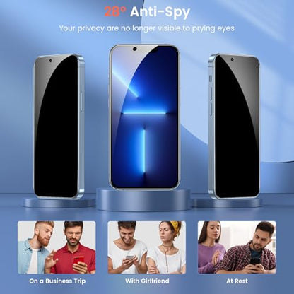 Fotbor Privacy Screen Protector for iPhone 13 Pro with Camera Lens Protector [2+2 Pack], with Easy Installation Kit, Anti Spy Private Full Coverage Tempered Glass Film 6.1Inch, Bubble Free - size: iPhone 13 Pro-6.1 inch