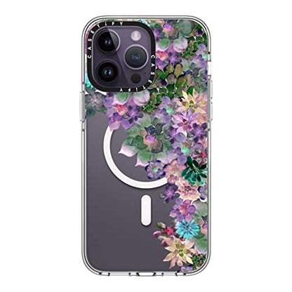 CASETiFY for iPhone 14 Pro Max Case - Impact Clear Compatible with MagSafe | Not Yellowing | 6.6 ft. 3X Military Grade Drop Protection | MY SUCCULENT GARDEN | Clear - color: MY SUCCULENT GARDEN, size: Iphone 14 Pro Max (6.7")