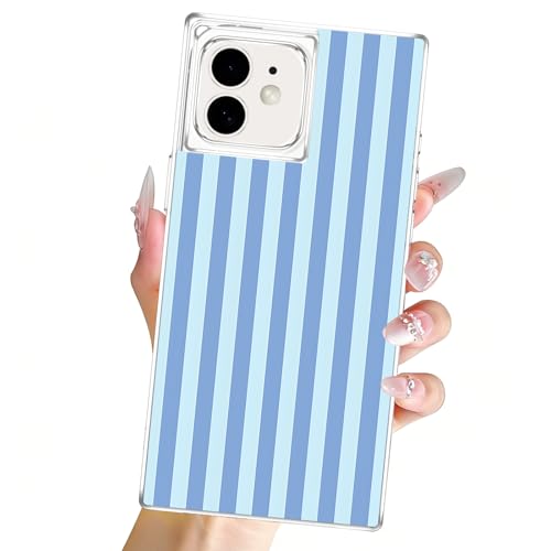 Clear Case for iPhone 11 6,1", Aesthetic Striped Pattern Transparent Cover, Cute Stripes Design, No Yellowing Soft TPU Shockproof Protective Bumper Shell for Women Girls, Blue - color: Blue, size: iPhone 11
