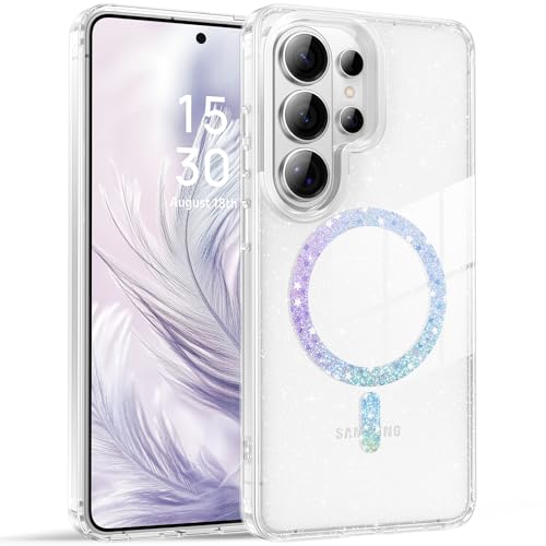 BENTOBEN Magnetic for Samsung Galaxy S26 Ultra Case 2026, Cute Clear Sparkly Glitter Anti-Yellowing Slim Bumper Compatible with Magsafe Shockproof Protective Transparent Phone Cover 6.9", Clear - color: Clear, size: for Galaxy S26 Ultra (6.9 inch)