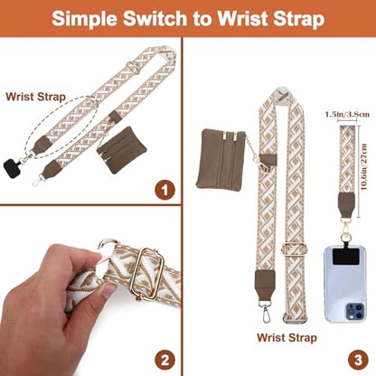 XANGNIER Clip and Go Strap for Phone with Wallet Crossbody,Multicolor 5 - color: Multicolor 5