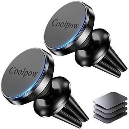 【2-PACK】Car vent Magnetic Phone Mount[ Easily Install ] Reusable Magnetic phone holder for car vent air[ Strong Magnet ] [ 360° Rotation ] Fit for iPhone 17 Pro Max 16 15 Samsung & All cell phone
