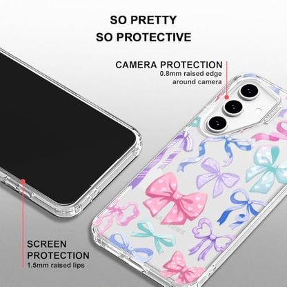 MOSNOVO Case for Samsung Galaxy S24 FE, [Buffertech 6.6ft Military-Grade Drop Protection] [Anti Peel Off Tech] Clear TPU Bumper Phone Case Cover Design - Bows - color: Clear - Bows, size: Samsung Galaxy S24 FE