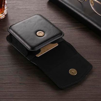 Galaxy Z Flip 5G Waist Belt Bag Leather, Mobile Phone Holster Wear Belt Waist Pack Leather Case with Belt Loop Compatible with Samsung Galaxy Z Flip 7 6 5 4 3 5G (SM-F700 SM-F707 SM-F711) Moto RAZR - color: Black