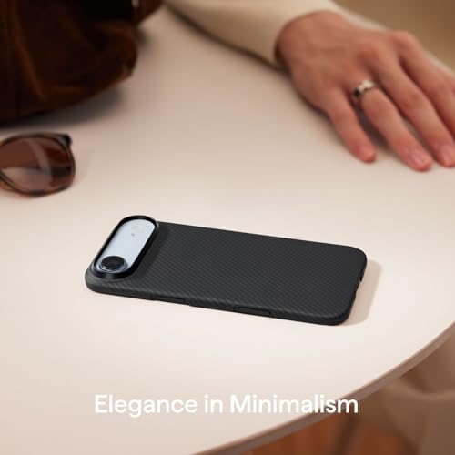 pitaka for iPhone Air Case 6.5", Compatible with MagSafe, Ultra-Slim Case with Caseless Touch Feeling, 600D Aramid Fiber Woven, Black/Grey(Twill) - color: Black/Grey (Twill)