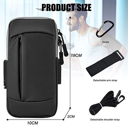 Phone Holder for Running Armband Cell Phone Purse Crossbody for Women Men Kids,iPhone 17 16 16e 15 14 13 12 11 Pro Max Xs Xr X Plus Air SE Mini Galaxy Ultra Edge S26 S25 S24 Note Bag Arm Band - color: 01-Black with Crossbody Strap&Hook