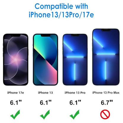 JETech Screen Protector for iPhone 13/13 Pro/17e, 2-Pack | 9H Tempered Glass, HD Clear, Anti-Scratch Protection, Easy Installation Tool - size: iPhone 13/13 Pro/17e