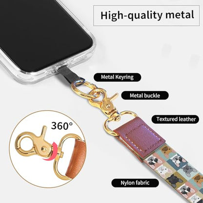 Phone Lanyard Crossbody Wrist Strap, Cute Cell Phone Lanyards for around the Neck Wristlet Wrist Strap - color: Colorful Dogs