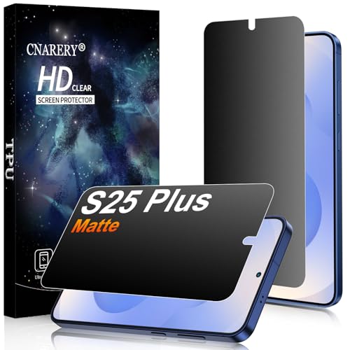 2 Pack for Samsung Galaxy S25 Plus Anti-Glare Matte Privacy Screen Protector 6.7 inch, Smooth and Responsive Touch Flexible EPU Film, [Support Fingerprint Unlock] [Self-Healing] [Not Glass] - size: Samsung Galaxy S25 Plus 6.7 Inch