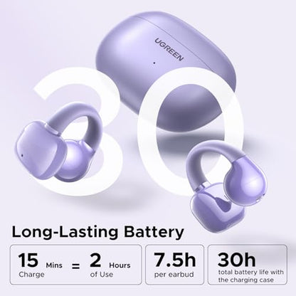 UGREEN HiTune S3 Open Ear Earbuds, Bluetooth 5.4, Clip on Earbuds, Purple - color: Purple