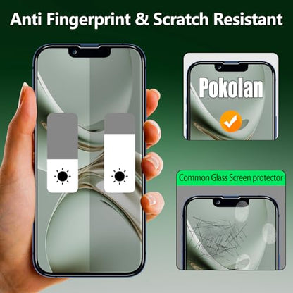 Pokolan Privacy Screen Protector for iPhone 13 Pro Tempered Glass Film - size: iPhone 13 Pro
