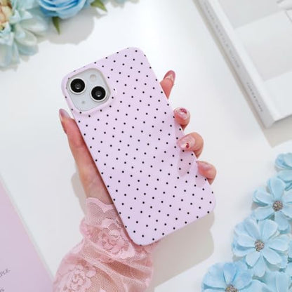 Polka dots case for iPhone 13/14 Pink | Polka dots，Full Protection Soft TPU，will not peel, fade or rub off ，Kawaii Cute Phone Case for Women Girls - color: Imd Polka Dots Pink