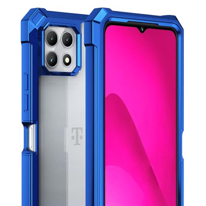 Ailiber for T-Mobile REVVL 7 5G Cell Phone Case, with Screen Protector, Dual Layer Shockproof Bumper, Clear Transparent Anti Yellowing, Slim [Scratch-Resistant] Cover for REVVL 7-Blue - color: Crystal Clear & Blue