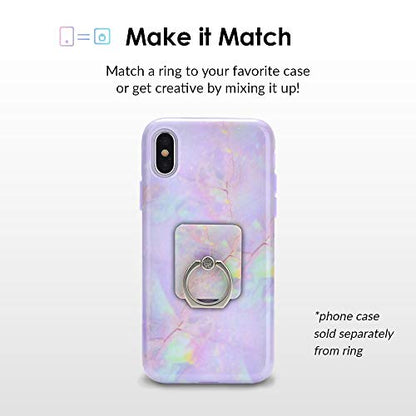 Velvet Caviar Cell Phone Ring Holder - Finger Ring & Stand - Improves Phone Grip Compatible with iPhone, Galaxy and Most Cases (Except Silicone/Leather) - Pink Marble - color: Cotton Candy