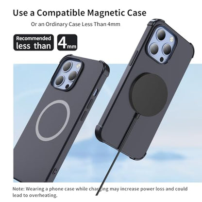 for MagSafe Charger, Magnetic Wireless Charging Pad for iPhone 17/17 Pro/17 Pro Max/Air/16 15 14 13 12 Pro Max Plus mini & AirPods 2 3 Pro, Strong Magnet, USB-C/A Ports (Black) - color: Black