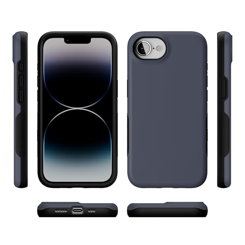 Casely iPhone 16e Case | The Boyfriend Collection | Slate Blue | Bold Protective Design | MagSafe Compatible Design - color: The Boyfriend Collection | Slate Blue